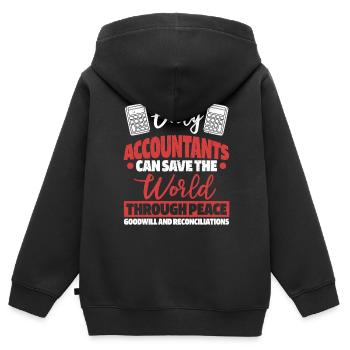 Nur Buchhalter können die Welt retten - Kinder Premium Organic Zip Hoodie - Schwarz - Hinten - AI Model Kid Male (0cm)