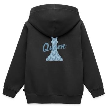 Queen Queen Chess Intelligence Jeu de casse-tête - Sweat Premium à capuche zippé enfant bio - noir - Dos - AI Model Kid Male (0cm)