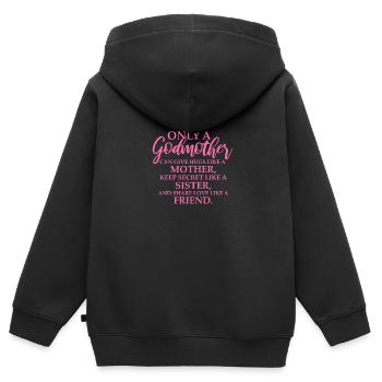 Patin - Kinder Premium Organic Zip Hoodie - Schwarz - Hinten - AI Model Kid Male (0cm)