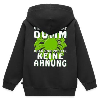 Maybe Not Stupid But No A T Shirt - Kids Premium Organic Zip-up Hoodie - black - Back - AI Model Kid Male (0cm)