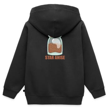 Star Anise Gewürz Geschmack Essen Kochen - Kinder Premium Organic Zip Hoodie - Schwarz - Hinten - AI Model Kid Male (0cm)