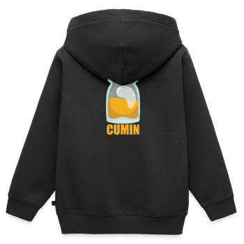 Cumin Gewürz Geschmack Essen Kochen - Kinder Premium Organic Zip Hoodie - Schwarz - Hinten - AI Model Kid Male (0cm)