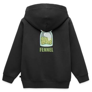 Fennel Gewürz Geschmack Essen Kochen - Kinder Premium Organic Zip Hoodie - Schwarz - Hinten - AI Model Kid Male (0cm)