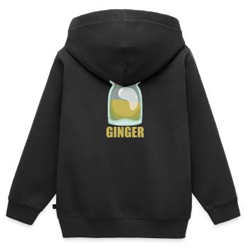 Ginger Gewürz Geschmack Essen Kochen - Kinder Premium Organic Zip Hoodie - Schwarz - Hinten - AI Model Kid Male (0cm)