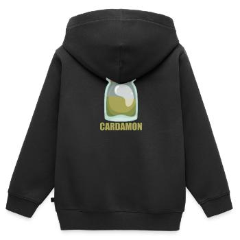 Cardamon Gewürz Geschmack Essen Kochen - Kinder Premium Organic Zip Hoodie - Schwarz - Hinten - AI Model Kid Male (0cm)
