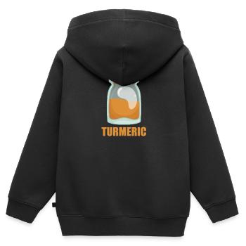 Turmeric Gewürz Geschmack Essen Kochen - Kinder Premium Organic Zip Hoodie - Schwarz - Hinten - AI Model Kid Male (0cm)