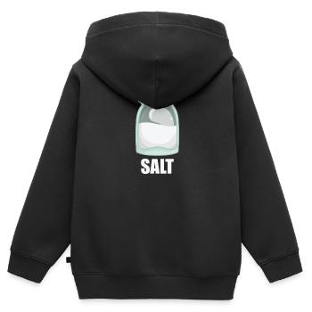 Salt Gewürz Geschmack Essen Kochen - Kinder Premium Organic Zip Hoodie - Schwarz - Hinten - AI Model Kid Male (0cm)