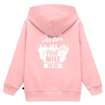 Allez, ce n’est qu’un demi-mile ou deux - Sweat Premium à capuche zippé enfant bio - rose - Dos - AI Model Kid Female (0cm)