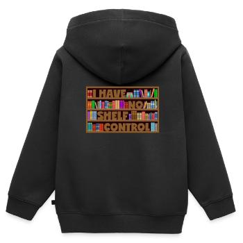 Bücherregal Wortwitz Bücher Spruch - Kinder Premium Organic Zip Hoodie - Schwarz - Hinten - AI Model Kid Male (0cm)