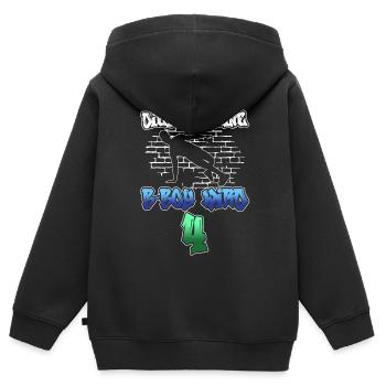 Dieser Kleine B-Boy Wird 4 - Breakdance - Kinder Premium Organic Zip Hoodie - Schwarz - Hinten - AI Model Kid Male (0cm)