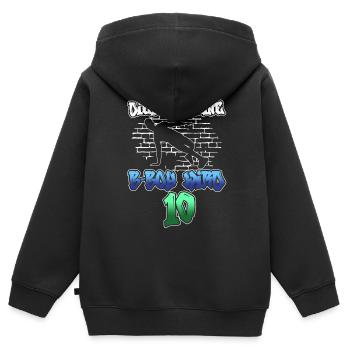 Dieser Kleine B-Boy Wird 10 - Breakdance - Kinder Premium Organic Zip Hoodie - Schwarz - Hinten - AI Model Kid Male (0cm)