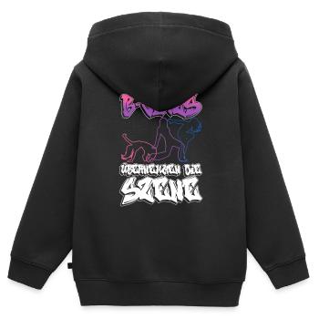 B-Girls Übernehmen Die Szene - Breakdance - Kinder Premium Organic Zip Hoodie - Schwarz - Hinten - AI Model Kid Male (0cm)