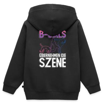 B-Girls Übernehmen Die Szene - Breakdance - Kinder Premium Organic Zip Hoodie - Schwarz - Hinten - AI Model Kid Male (0cm)