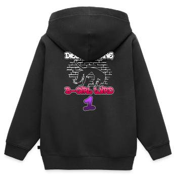 Dieses Kleine B-Girl Wird 1 - Breakdance - Kinder Premium Organic Zip Hoodie - Schwarz - Hinten - AI Model Kid Male (0cm)