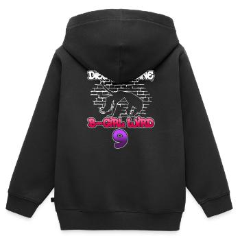 Dieses Kleine B-Girl Wird 9 - Breakdance - Kinder Premium Organic Zip Hoodie - Schwarz - Hinten - AI Model Kid Male (0cm)