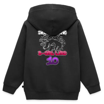 Dieses Kleine B-Girl Wird 10 - Breakdance - Kinder Premium Organic Zip Hoodie - Schwarz - Hinten - AI Model Kid Male (0cm)