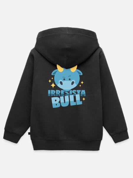 Irrésistible Taureau - Sweat Premium à capuche zippé enfant bio - noir