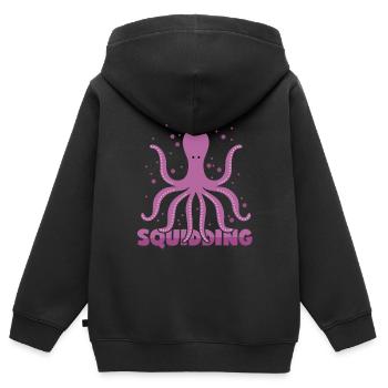 Octopus pun Kalmar spell Kraken pun - Kids Premium Organic Zip-up Hoodie - black - Back - AI Model Kid Male (0cm)