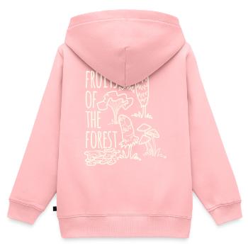 Cueillette Fruits de passe-temps de la forêt - Sweat Premium à capuche zippé enfant bio - rose - Dos - AI Model Kid Female (0cm)