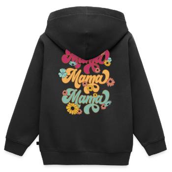 Mama Bear - Kinder Premium Organic Zip Hoodie - Schwarz - Hinten - AI Model Kid Male (0cm)