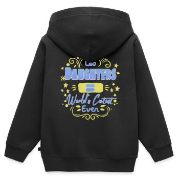 Leo Daughters World's Cutest Ever Family Quote - Kinder Premium Organic Zip Hoodie - Schwarz - Hinten - AI Model Kid Male (0cm)