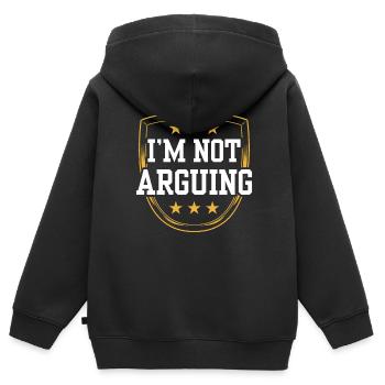 Ich Streite Mich Nicht Argument Argumentieren - Kinder Premium Organic Zip Hoodie - Schwarz - Hinten - AI Model Kid Male (0cm)