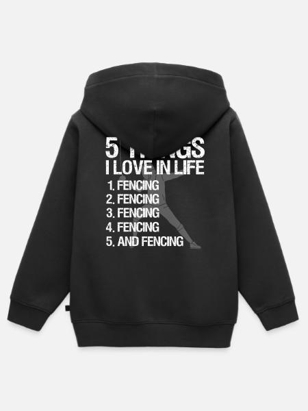 Fechten Degen Fechtduell Geschenkidee - Kinder Premium Organic Zip Hoodie - Schwarz
