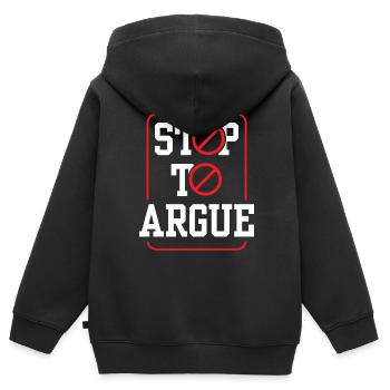 Aufhören Zu Streiten Argumentieren Argument - Kinder Premium Organic Zip Hoodie - Schwarz - Hinten - AI Model Kid Male (0cm)