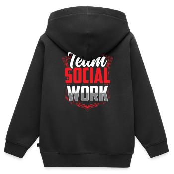 Social Work Team Social Work Social Workers - Kids Premium Organic Zip-up Hoodie - black - Back - AI Model Kid Male (0cm)