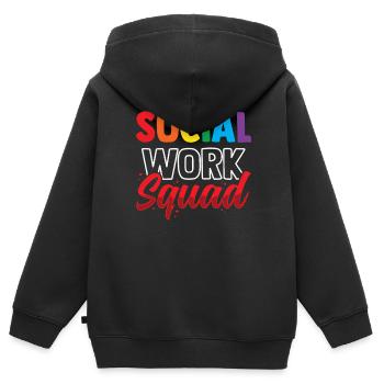 Social Work Team Social Worker Social Work - Kids Premium Organic Zip-up Hoodie - black - Back - AI Model Kid Male (0cm)