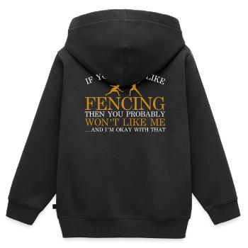 Escrime épée escrime duel idée cadeau - Sweat Premium à capuche zippé enfant bio - noir - Dos - AI Model Kid Male (0cm)