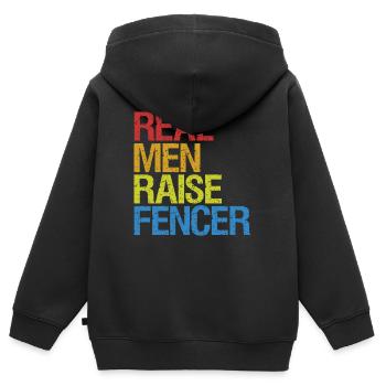 Escrime épée escrime duel idée cadeau - Sweat Premium à capuche zippé enfant bio - noir - Dos - AI Model Kid Male (0cm)