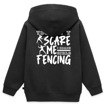 Escrime épée escrime duel idée cadeau - Sweat Premium à capuche zippé enfant bio - noir - Dos - AI Model Kid Male (0cm)