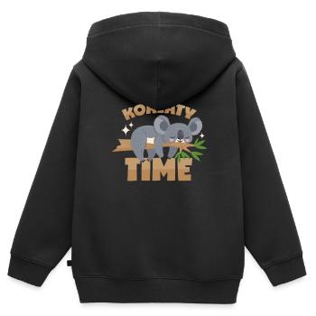 Koala Wortwitz - Kinder Premium Organic Zip Hoodie - Schwarz - Hinten - AI Model Kid Male (0cm)