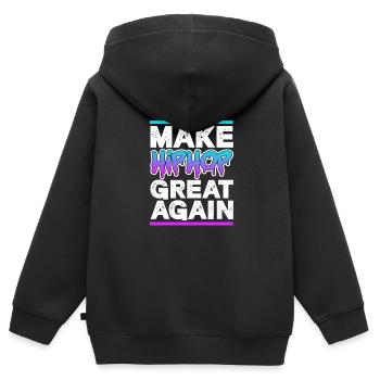 Hip Hop Rap Music Rapper Hiphop Gift - Sweat Premium à capuche zippé enfant bio - noir - Dos - AI Model Kid Male (0cm)