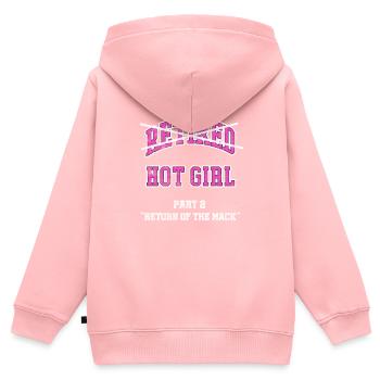 Ruhestand - Kinder Premium Organic Zip Hoodie - Rosa - Hinten - AI Model Kid Female (0cm)