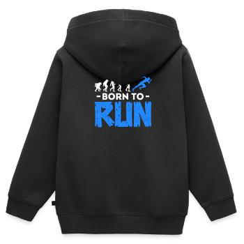 Courir - Sweat Premium à capuche zippé enfant bio - noir - Dos - AI Model Kid Male (0cm)
