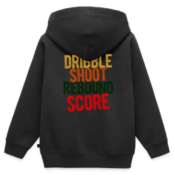 Basketball - Kinder Premium Organic Zip Hoodie - Schwarz - Hinten - AI Model Kid Male (0cm)