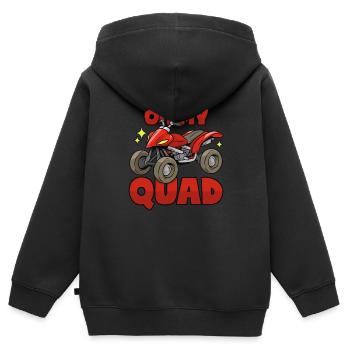 Quad pun, dicton ATV - Sweat Premium à capuche zippé enfant bio - noir - Dos - AI Model Kid Male (0cm)