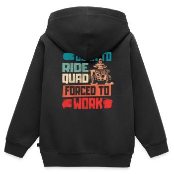 Quad Quad Riders - Nés du quad VTT - Sweat Premium à capuche zippé enfant bio - noir - Dos - AI Model Kid Male (0cm)