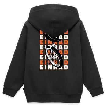 Unicycle Unicyclist Unicycle Unicycle - Kids Premium Organic Zip-up Hoodie - black - Back - AI Model Kid Male (0cm)