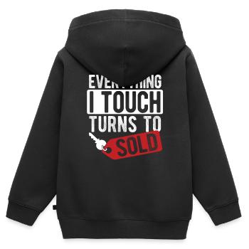 Immobilien-Händler Für Immobilien-Makler - Kinder Premium Organic Zip Hoodie - Schwarz - Hinten - AI Model Kid Male (0cm)
