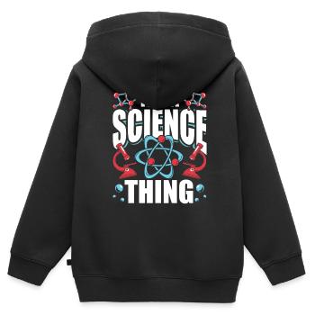 Est une chose scientifique scientifique - Sweat Premium à capuche zippé enfant bio - noir - Dos - AI Model Kid Male (0cm)