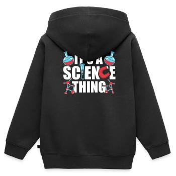 Est une chose scientifique scientifique - Sweat Premium à capuche zippé enfant bio - noir - Dos - AI Model Kid Male (0cm)