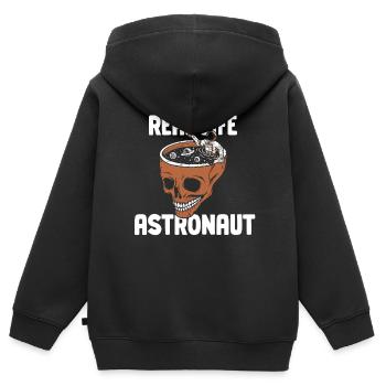 Real Life Astronaut Astronomie Weltraum Rakete - Kinder Premium Organic Zip Hoodie - Schwarz - Hinten - AI Model Kid Male (0cm)