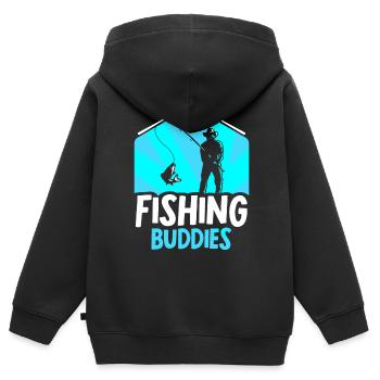Amis pêcheurs Ami pêcheur Ami pêcheur - Sweat Premium à capuche zippé enfant bio - noir - Dos - AI Model Kid Male (0cm)