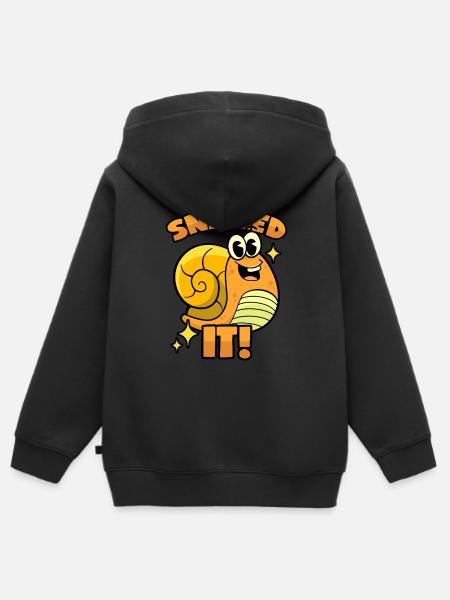 Schnecken Wortwitz - Kinder Premium Organic Zip Hoodie - Schwarz