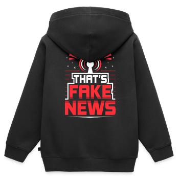 Ce sont de fausses nouvelles Liberté de la presse Droit de la presse - Sweat Premium à capuche zippé enfant bio - noir - Dos - AI Model Kid Male (0cm)
