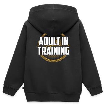 Erwachsener In Ausbildung Geburtstag Erwachsen - Kinder Premium Organic Zip Hoodie - Schwarz - Hinten - AI Model Kid Male (0cm)