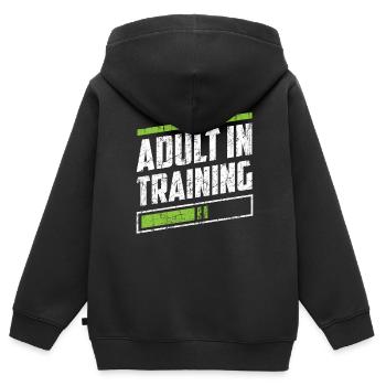 Erwachsener In Ausbildung Erwachsen Geburtstag - Kinder Premium Organic Zip Hoodie - Schwarz - Hinten - AI Model Kid Male (0cm)